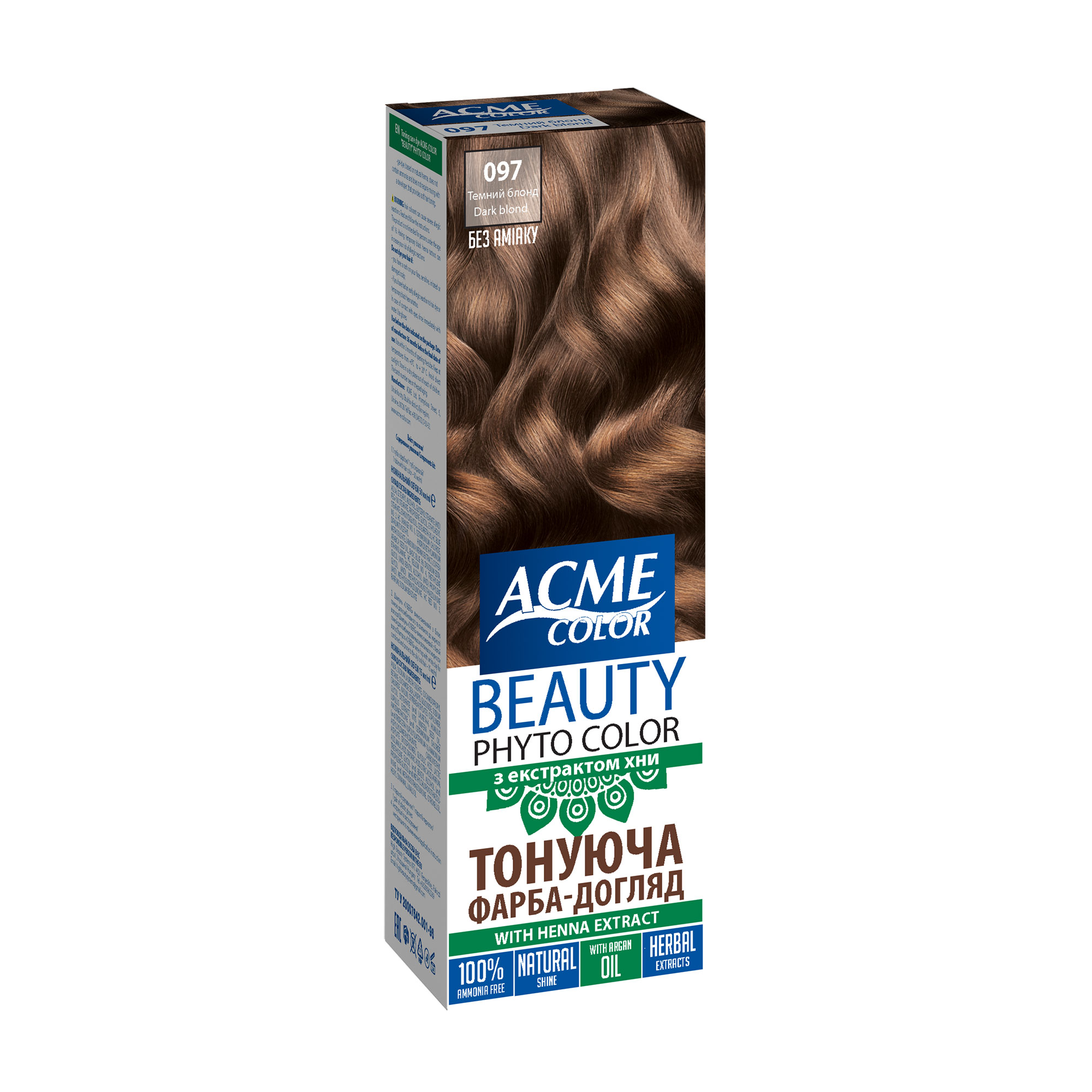 Тонувальна гель-фарба для волосся Acme Color Beauty Phyto Color, 097 Темний блонд, 50 мл